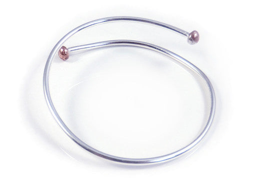 Silver with Copper Balls Bangle