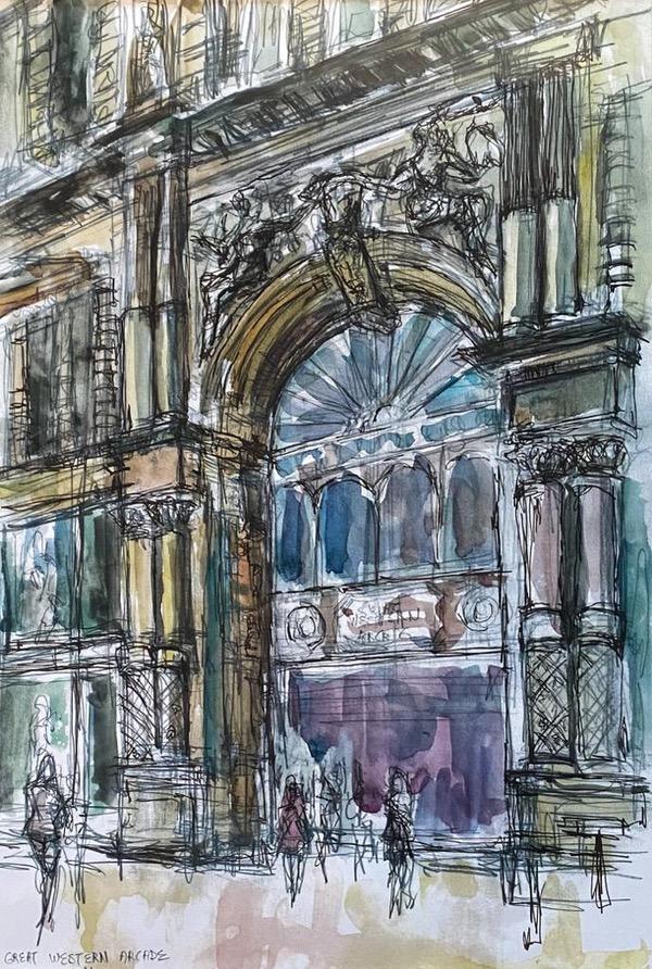 Great Western Arcade, Birmingham. Enhanced Print Framed (DS01)