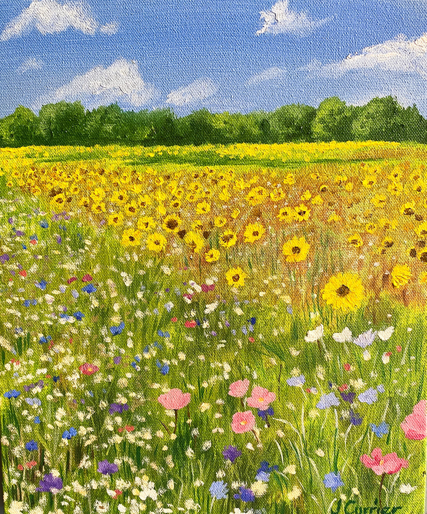 Sunflower Field II. Oil Painting (JC25)