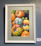 Pumpkins. WATERCOLOUR painting (KT17)