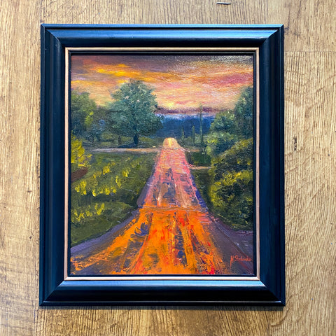 Radiant Landscape, Oil on Board, Framed (MS18)