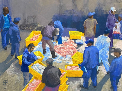 Inspecting the Catch, Pastel Painting (BP20)