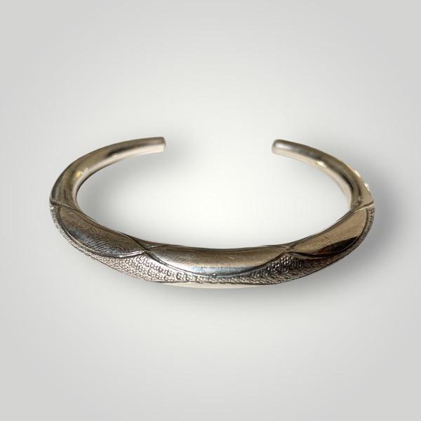 Sterling Silver Patterned Cuff bangle (PG23)