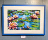 Water Lillies. PASTEL painting (KT08)