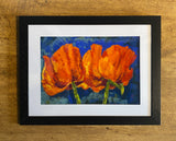 A Triplet of Tulips, Pastel, FRAMED (BP38)