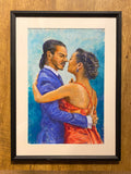 Blue and Red Tango. Pastel Painting (BP25)