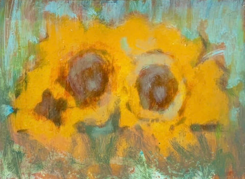 'A Vincent of Sunflowers' Framed Oil Painting by Nick Logan