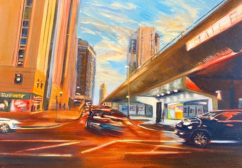Navigation Street. Oil Painting, Framed (JS13)