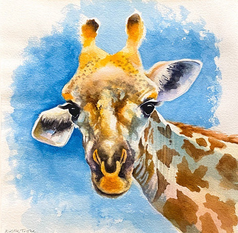 Giraffe. WATERCOLOUR painting (KT13)