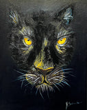 Black Panther, Oil on Board, Framed (MS21)
