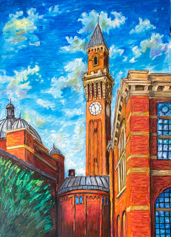 Old Joe, University of Birmingham, Oil Pastel (RR70)