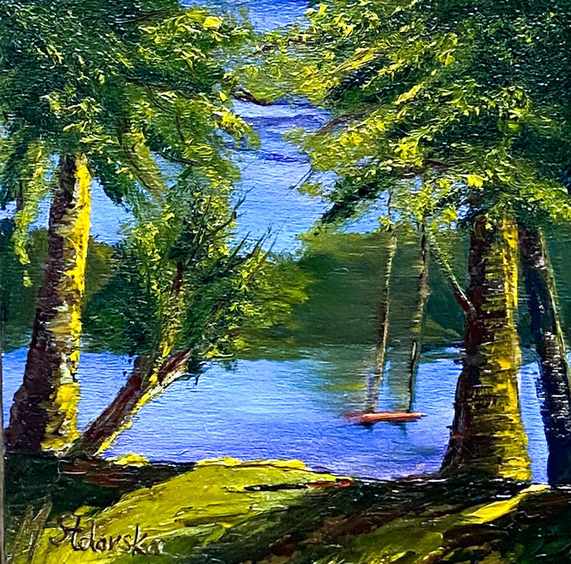 Swing by the Lake, Oil on Wood (MS26)