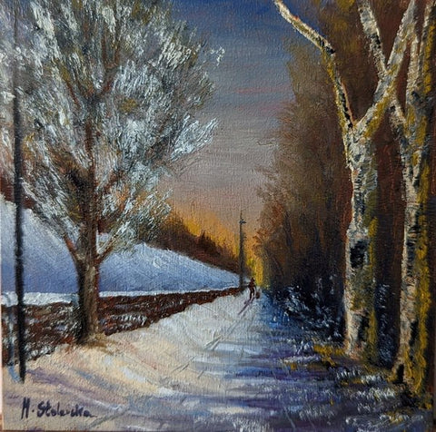 Winter Glow. Oil painting (MS23)