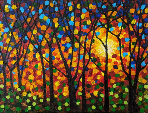 Night Walk. Acrylic Painting (NS03)