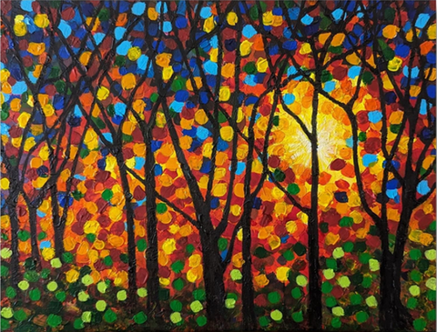 Night Walk. Acrylic Painting (NS03)