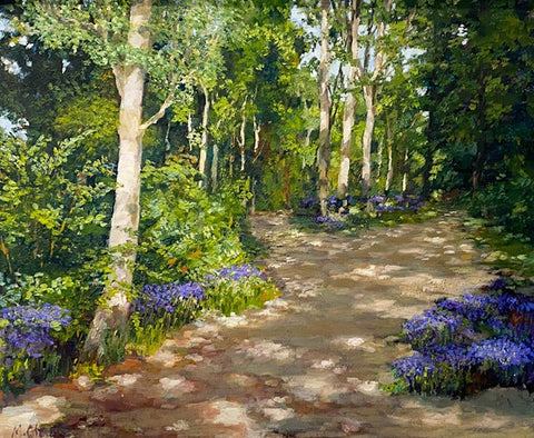 Peckwood Bluebells. OIL Painting (MC01)