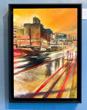 Orange Signal Box. Oil Painting, Framed (JS11)