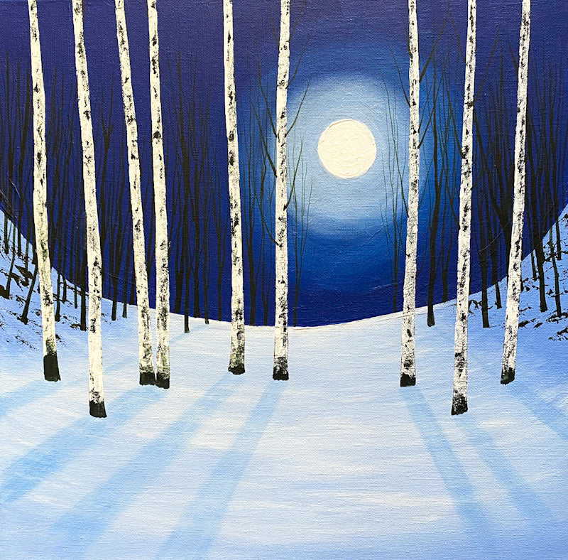 Midnight Woodland Moon. Acrylic (AM20)