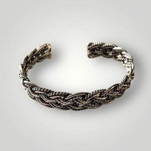 Sterling Silver Weaved Cuff bracelet (PG22)