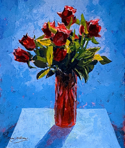 Birthday Roses. Acrylic Painting (R29)
