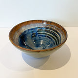 Small Ceramic Bowl, Blue inside, Brown Rim 2 (MM25)