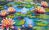 Water Lillies. PASTEL painting (KT08)