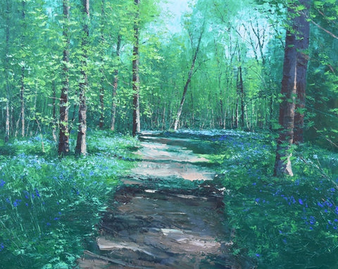 Woodland Bluebells. Oil painting (CC71)