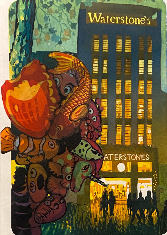 Books and Balloons Framed, (MA59)