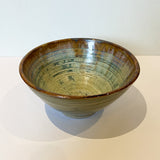 Small Ceramic Bowl, Green Inside, Brown Rim (MM29)