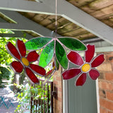 Red Flower Spinner Glass craft (OG01)