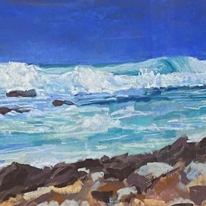 African Waves. Pastel Painting. Framed (BP01)