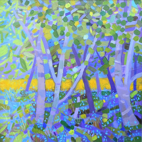 Bluebell Woods. Acrylic Painting (GLP09)