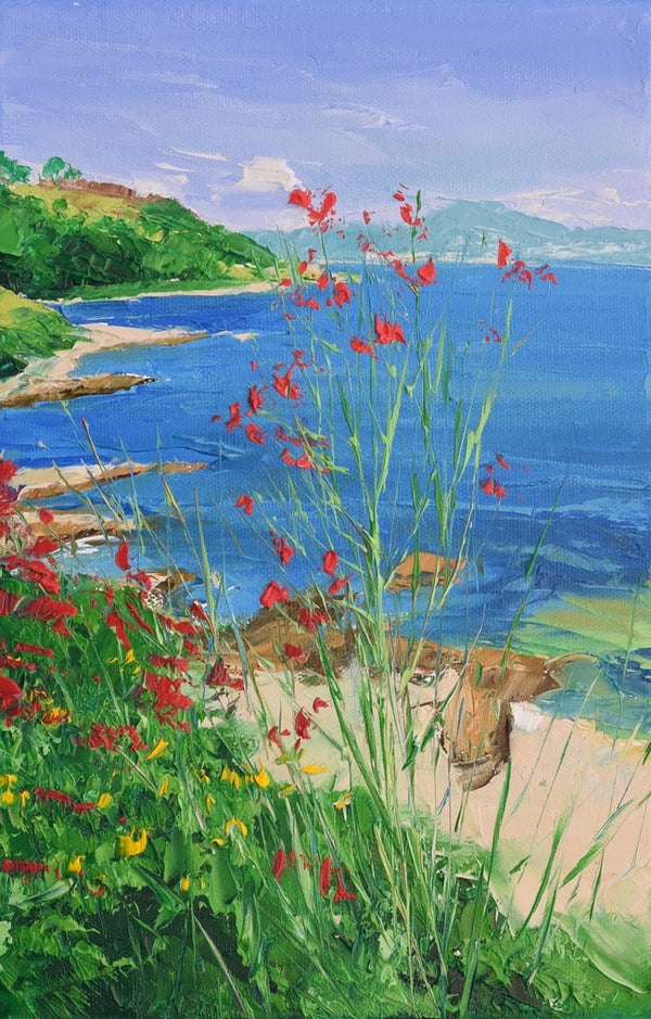 Mediterranean Flowers. Oil painting (CC75)