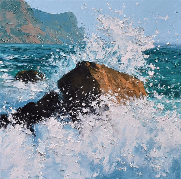 Crashing Wave, Cote d'Azur. Oil painting (CC79) – Purple Gallery