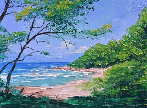 Sunlit Cove. Oil painting (CC58)
