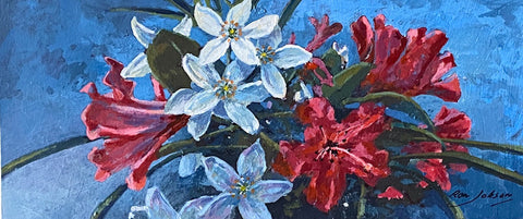 Garden Flowers. Acrylic Painting (R30)