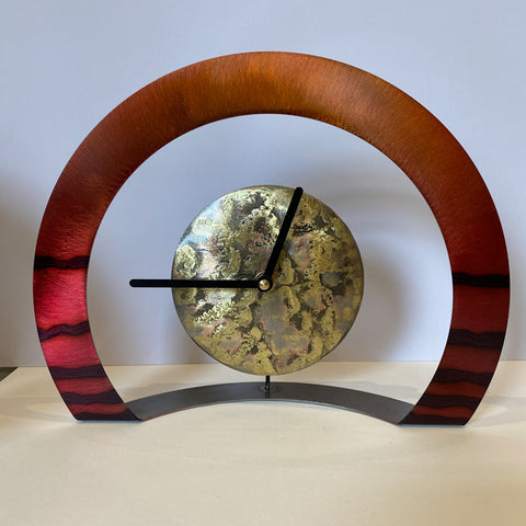 Hoop Clock (Red-orange 1) WH