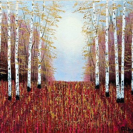 Echoes of an Amber Glade. Acrylic painting (AM23)