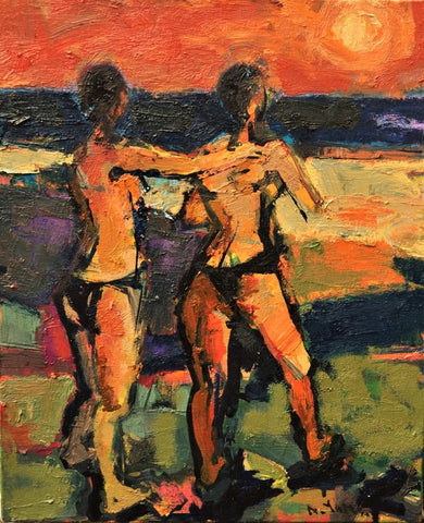 Figures by the Sea. Oil on Canvas (AY13)
