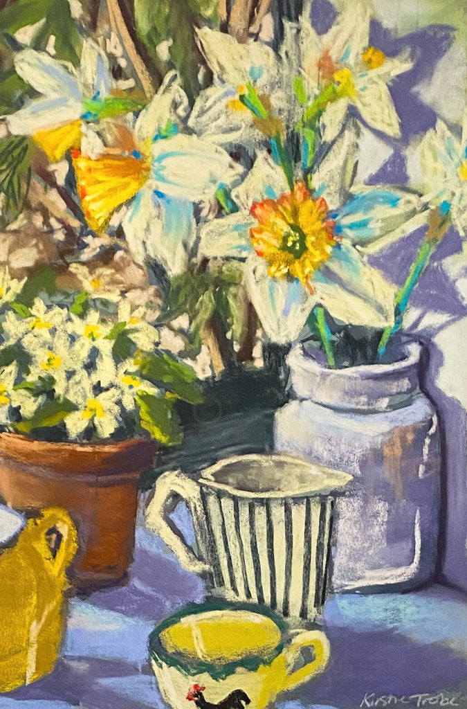 Still life Daffodils, Pastel on Paper (KT30)