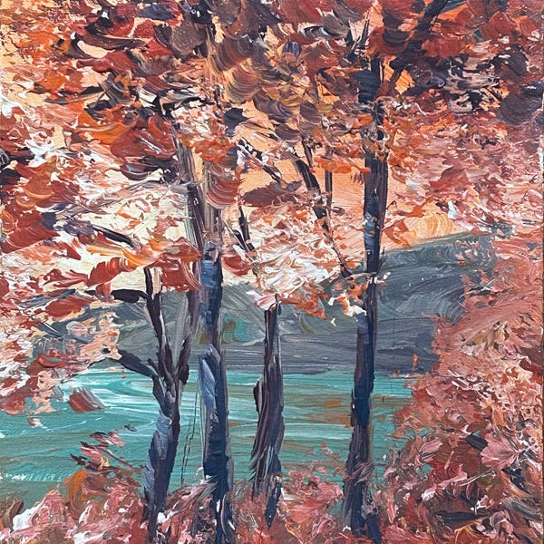 Gathering of Four. Acrylic painting (EF07)