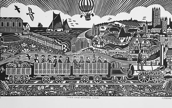 Crab and Winkle Line 1/50. Linocut Print (HR19)