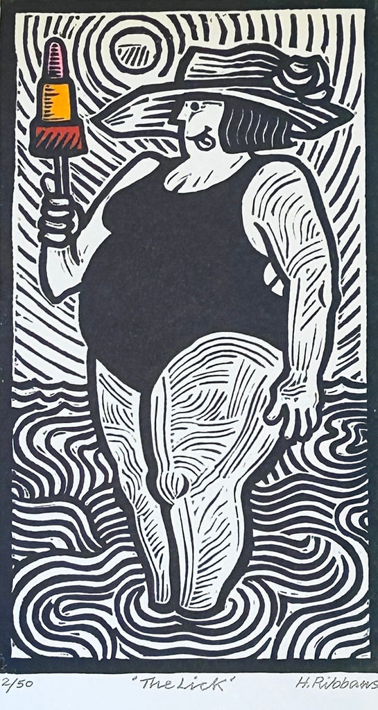 The Lick 12/50.Linocut Print (HR14)