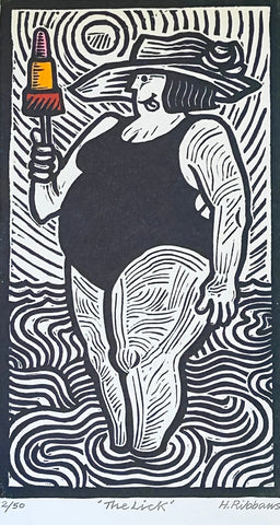 The Lick 12/50.Linocut Print (HR14)