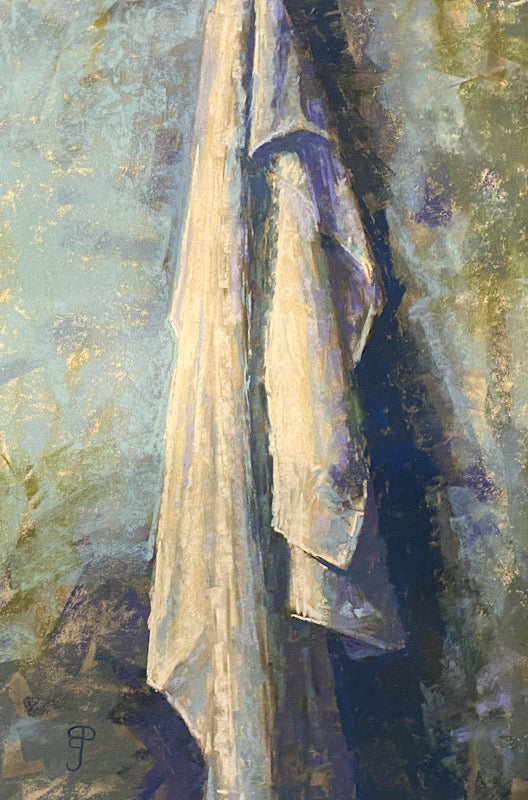 Towel Hanging from a Hook, Pastel Painting (BP30)