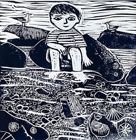 Little Boat, Linocut Print, 25/30 (EB16)