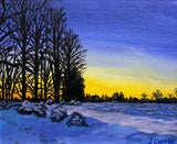 Winter Glow, Kings Norton Park, Framed Oil Painting (JC27)