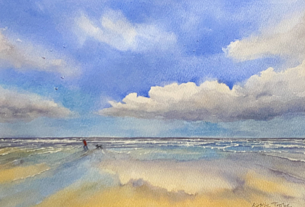 On the Beach, Watercolour on Paper (KT29)