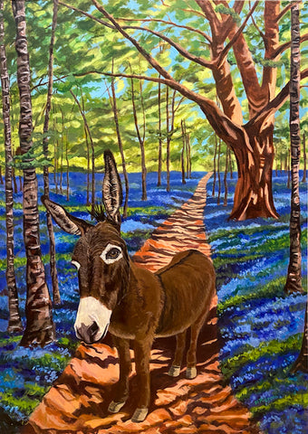 Donkey in the Bluebells. Acrylic (MA13)