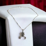 Silver Scorpion Pendant with chain (PG33)
